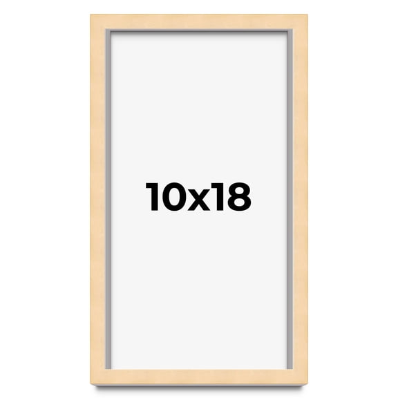 10x18 Frame Beige Real Wood Picture Frame Width 0.75 inches | Interior Frame Depth 0.5 inches |