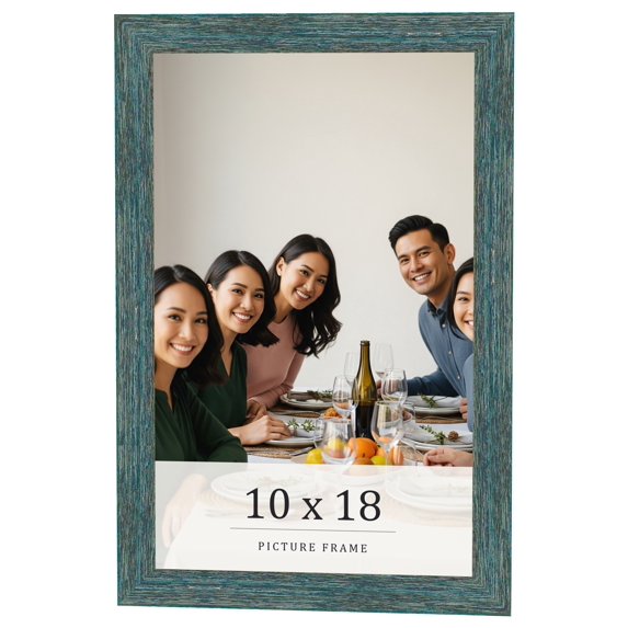 10x18 Frame Blue Rustic Barnwood Solid Wood Picture Frame Width 1.25 Inches | Interior Depth 0.5