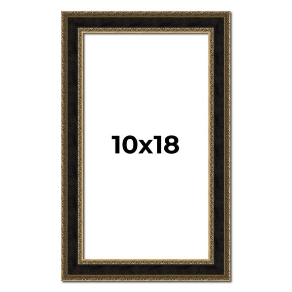 10x18 Frame Gold Antique Vintage Sold Wood Picture Frame | 1.75 Inch Moulding Width | Interior