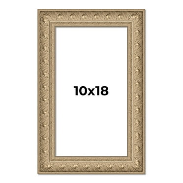 10x18 Frame Ornate Silver Beaded Solid Wood Picture Frame Width 2.5 Inches | Interior Depth 1