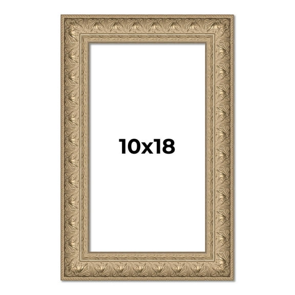 10x18 Frame Ornate Silver Beaded Solid Wood Picture Frame Width 2.5 Inches | Interior Depth 1
