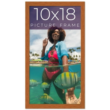 10x18 Honey Brown Real Wood Picture Frame Width 0.75 inches | Interior Frame Depth 0.5 inches |