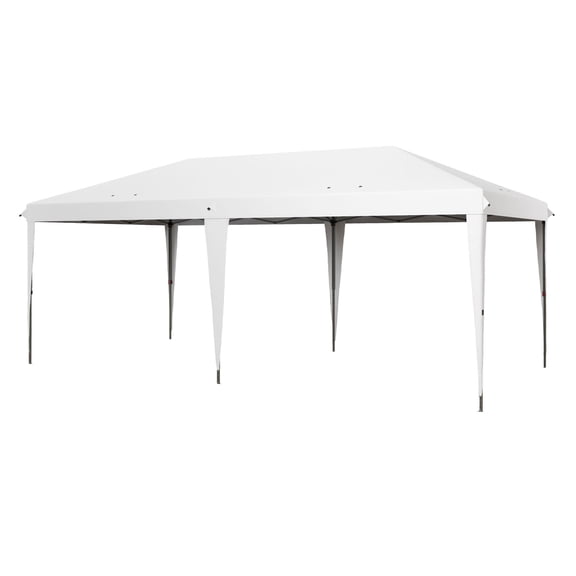 10x19.2ft Outdoor Gazebo Pop Up Canopy Tent - Party Event Shade - White