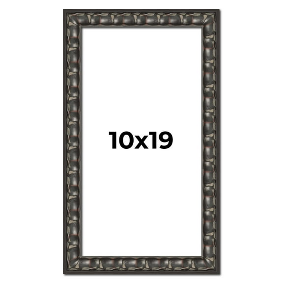 10x19 Frame Black-Brown Medieval Solid Wood Picture Frame | 1.5 Inch Moulding Width | Gotham