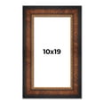 thumbnail image 1 of 10x19 Frame Brown Walnut Gold Ornate Trim Solid Wood Plein Air Picture Frame | 3 Inch Moulding, 1 of 8