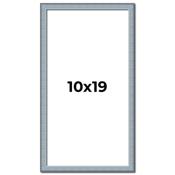 10x19 Frame Rustic Sky Blue Solid Wood Picture Frame | 0.75 Inch Moulding Width |Includes UV