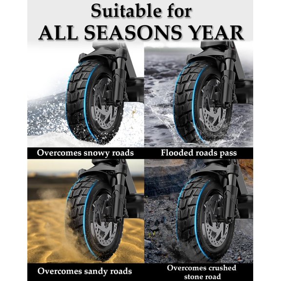 10x2.5 Off-road Tire & Inner Tube Set, for 6 Inch Rim Smart Self Balancing Hoverboard, for Kugoo M4/M4 Pro Gotrax g4 Electric Scooter, fit 36v 48v 400w 500w 800w Hub Motor Hover Board