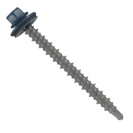 #10x2" Hi-Lo Mini-Driller EPDM Washered Metal Roofing/Siding Fasteners 250 pcs Gallery Blue