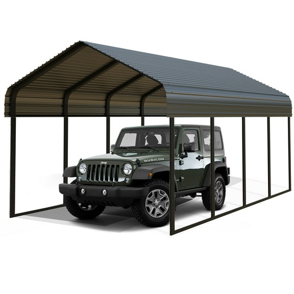 Heavy Duty 10x20 ft Steel Carport - Reinforced Frame All-Weather Protection for 1 Cars, Trucks, Boats, RVs ,Portable Garage Shelter for Yard, Backyard