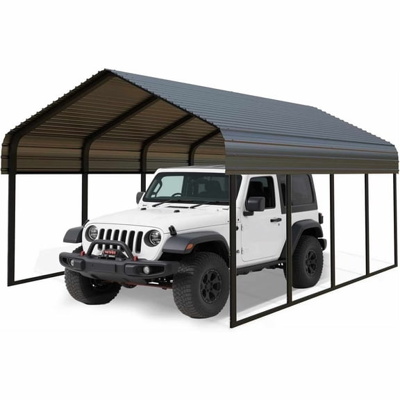Heavy Duty 10x20 ft Steel Carport - Reinforced Frame All-Weather Protection for 1 Cars, Trucks, Boats, RVs ，Portable Garage Shelter for Yard, Backyard