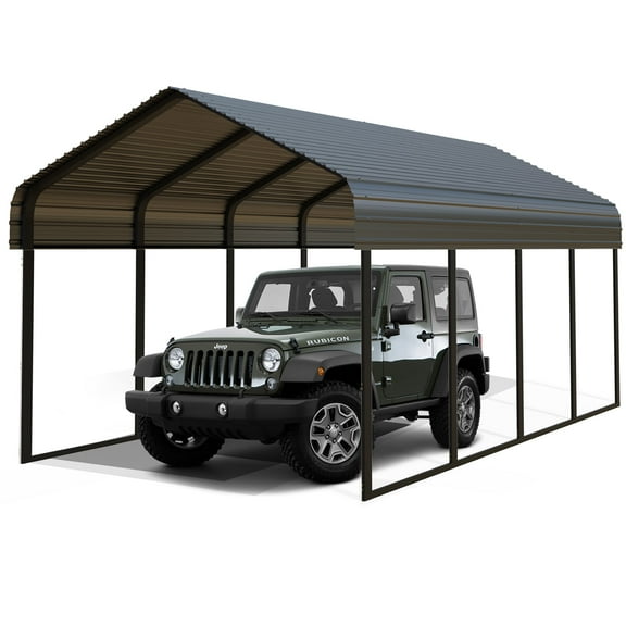 Heavy Duty 10x20 ft Steel Carport - Reinforced Frame All-Weather Protection for 1 Cars, Trucks, Boats, RVs ，Portable Garage Shelter for Yard, Backyard