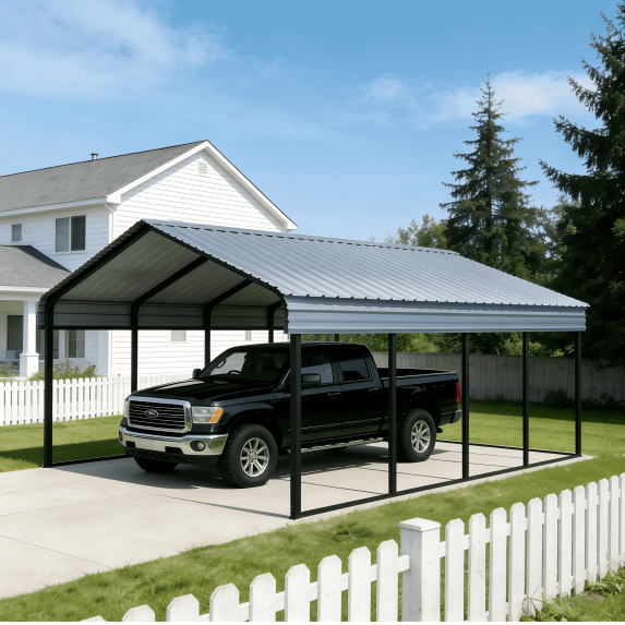 10x20 FT Heavy Duty Metal Carport - Galvanized Steel Frame & Roof, All-Weather & Snow Load Protection for Cars, SUVs, Trucks, RVs, Boats, UV Resistant, Rust-Resistant, Snow-Resistant Portable Shelter