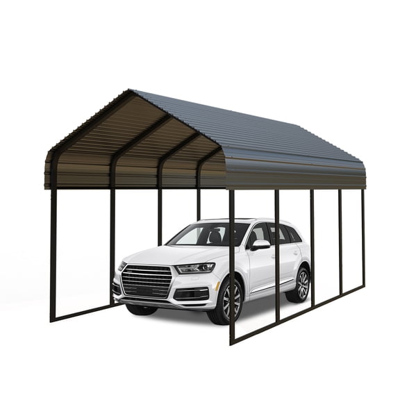 10x20 FT Heavy Duty Metal Carport - Galvanized Steel Frame & Roof, All-Weather & Snow Load Protection for Cars, SUVs, Trucks, RVs, Boats, UV Resistant, Rust-Resistant, Snow-Resistant Portable Shelter