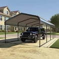 thumbnail image 1 of 10x20 FT Heavy-Duty Portable Garage Carport Canopy with Reinforced Galvanized Steel Frame, All-Weather Shelter for RV Boat Truck Van Storage, 1 of 6