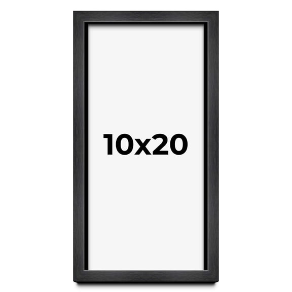 10x20 Frame Black Charcoal Grey Wood Textured Picture Frame | 0.75 Inch Moulding Width | Gunmetal