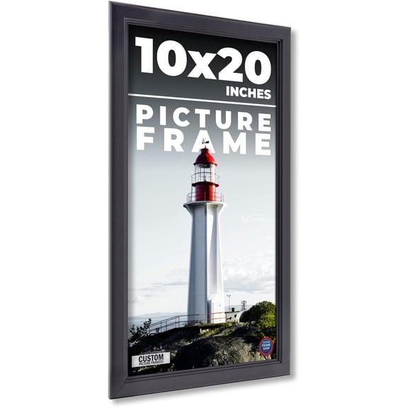 10x20 Frame Black Passaggi Solid Wood Picture Frame Width 1.5 Inches | Interior Frame Depth 0.5