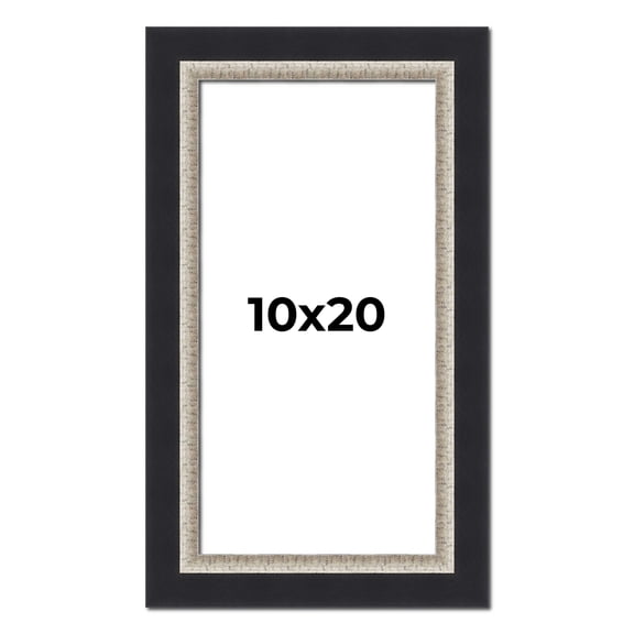 10x20 Frame Black Real Wood Picture Frame Width 2.25 Inches | Interior Frame Depth 0.5 Inches |