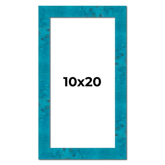 10x20 Frame Blue Teal Burl Wood Picture Frame | 1.75 Inch Moulding Width | Interior Frame Depth 0.5