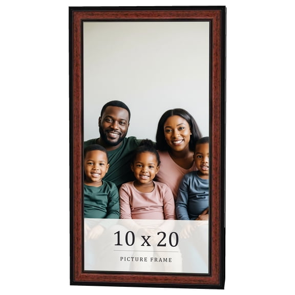 10x20 Frame Executive Brown Round Mahogany Finish Solid Wood Picture Frame | 1.25 Inch Moulding