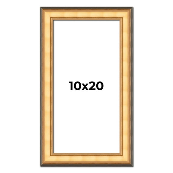 10x20 Frame Gold Plein Aire Solid Wood Picture Frame Width 2 Inches | Interior Frame Depth 0.5