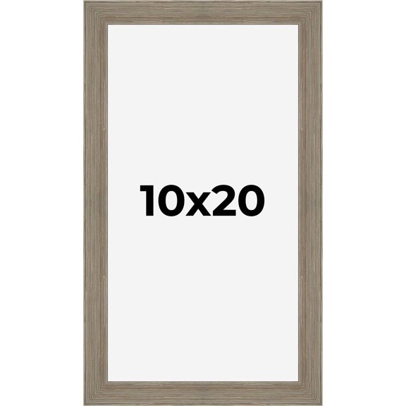 10x20 Frame Gray Barnwood Rustic Solid Wood Picture Frame | 1.5 Inch Moulding Width | Includes UV