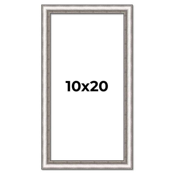 10x20 Frame Silver Real Wood Picture Frame Width 1.25 Inches | Interior Frame Depth 0.5 Inches |