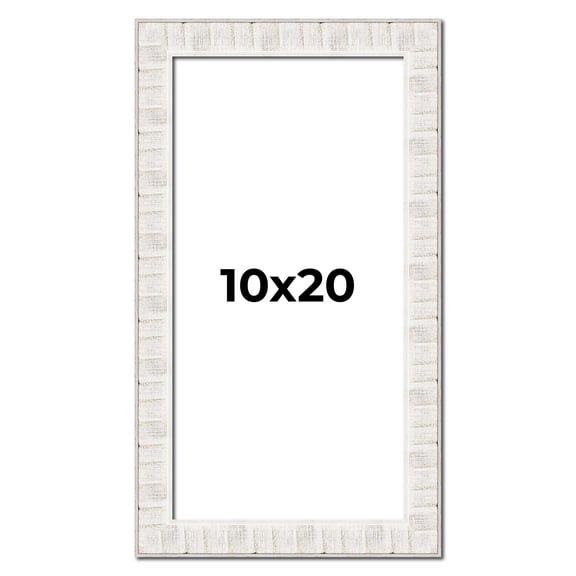10x20 Frame White Sonoma Rustic Wood Picture Frame | 1.5 Inch Moulding Width | Complete with UV