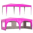 thumbnail image 1 of 10x20 Ft Ez Pop Up Canopy Tent with 6 Removable Sidewalls & Carry Bag, Folding Protable Party Tent with UV Protection, Heavy Duty Gazebo for Outdoor, Garden, Patio, 6 Sand Bags Included, Pink, 1 of 9