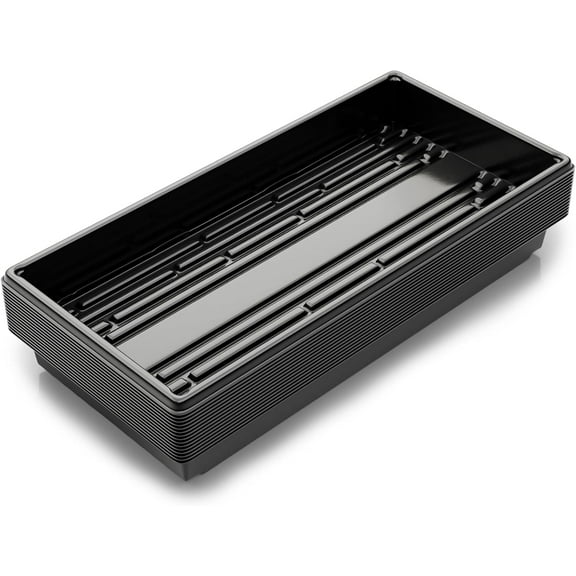 10x20 Inch Black Plastic 15 Pack Plant Propagation Tray Growing Trays for Garden, Planting, Seedling, Soil & Hydroponic Horticulture - Microgreen Trays Grow Plants - No Drain Holes