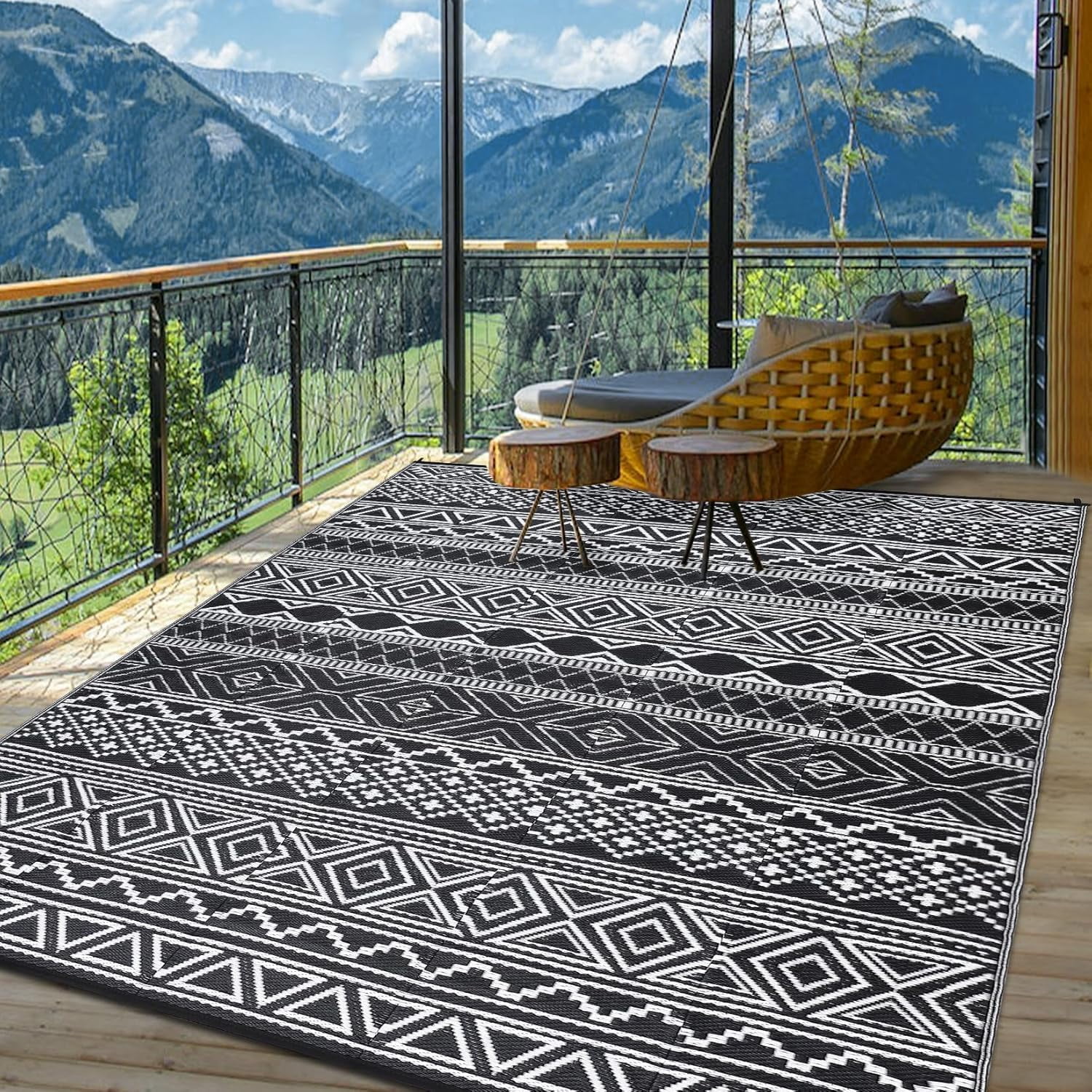 10x20 Large Outdoor Plastic Straw Rug, Outdoor Rug, Reversible Plastic ...