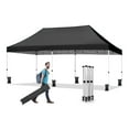 thumbnail image 1 of 10x20 Pop Up Canopy Tent, Ez Pop Up Outdoor Canopy Instant Shade, Adjustable Waterproof Commercial Tent with Roller Bag, 8 Stakes, 6 Sand Bags Black, 1 of 6