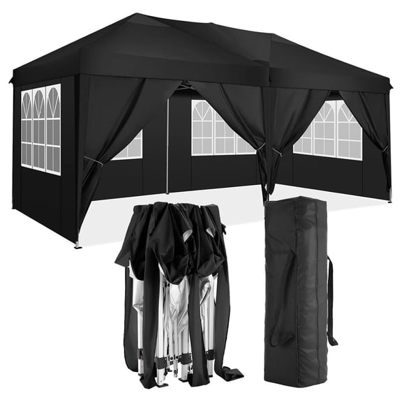 10x20' Pop Up Canopy with Sidewalls, Outdoor Event Shelter - Portable Gazebo for Parties, Beach, Camping & Weddings - UPF 50+ Sun Protection