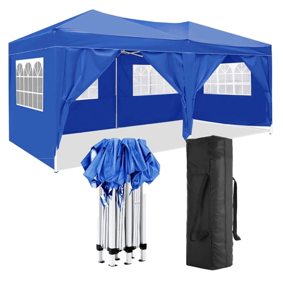 10x20' Pop Up Canopy with Sidewalls - Outdoor Event Shelter - UPF 50+ Gazebo - Portable Tent for Parties, Beach, Camping & Weddings