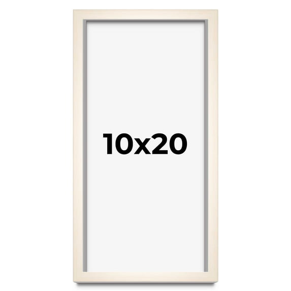 10x20 Shadow Box Cream of Wheat White Washed Display Frame | 0.875 Inches Deep Solid Wood Shadowbox