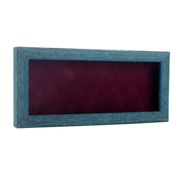 10x20 Shadow Box Frame Blue Wood | With a 1" Usable Display Depth | Includes a Dark Berry Real