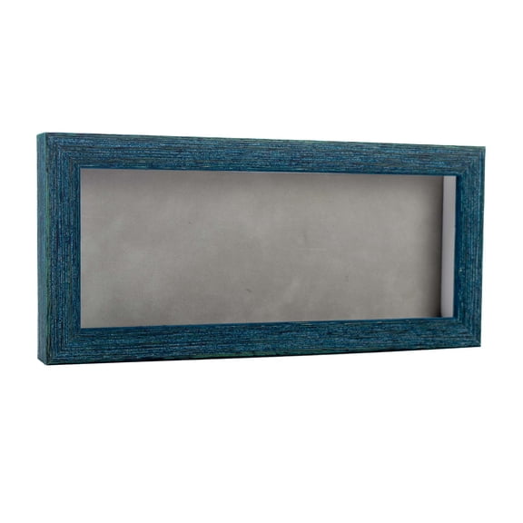 10x20 Shadow Box Frame Blue Wood | With a 1" Usable Display Depth | Includes a Light Grey Real