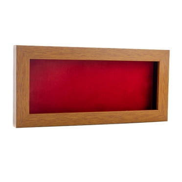 10x20 Shadow Box Frame Light Brown Wood | With a 3/4" Usable Display Depth | Includes a Red Real
