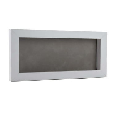10x20 Shadow Box Frame White Wood | With a 3/4" Usable Display Depth | Includes a Light Grey Real