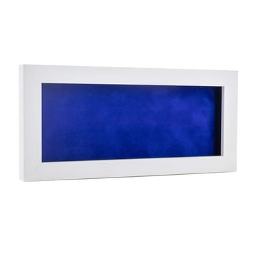 10x20 Shadow Box Frame White Wood | With a 3/4" Usable Display Depth | Includes a Royal Blue Real