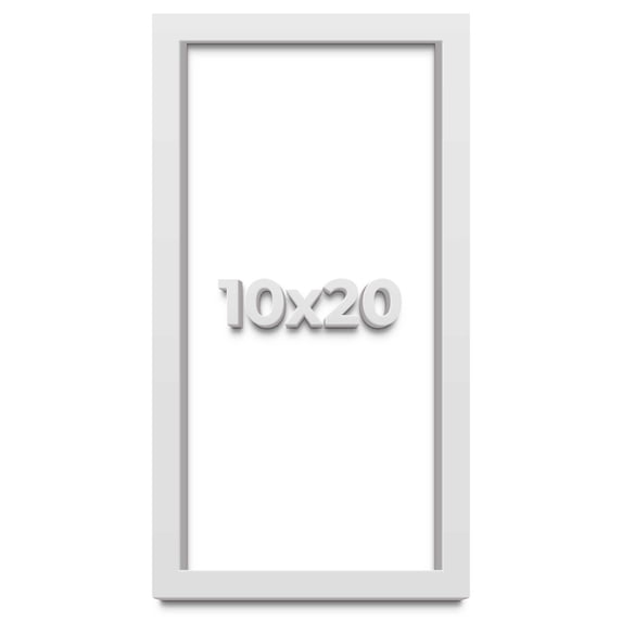 10x20 Shadow Box High Gloss White Display Frame | 1.625 Inches Deep | 1 Inch Moulding Width | Solid