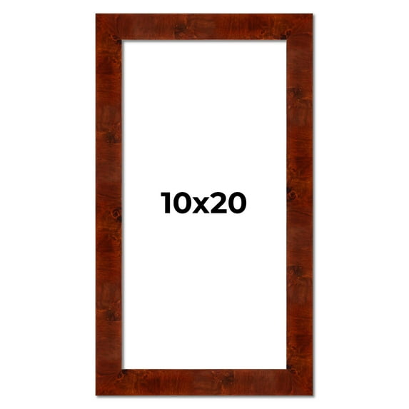 10x20 Walnut Brown Veneer Real Wood Picture Frame Width 1.75 inches | Interior Frame Depth 0.5