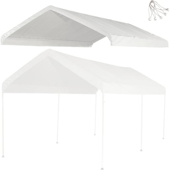 10x20 ft Carport Replacement Canopy Cover - Heavy-Duty Waterproof Tarp with UV Protection, Easy Install Canopy Shelter Top (Frame NOT Included)