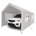thumbnail image 1 of 10x20 ft Heavy Duty Carport, Portable Garage Tent with Roll-up Door and 4 Transparent Windows, Outdoor Storage Shelter for Car, Truck, 1 of 6