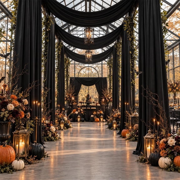 10x20FT Black Ceiling Drapes for Weddings Parties - 2 Panels of 5x20FT Wrinkle Free Silk Tent Canopy, Weddings, Birthdays, Parties, & Event Decoration