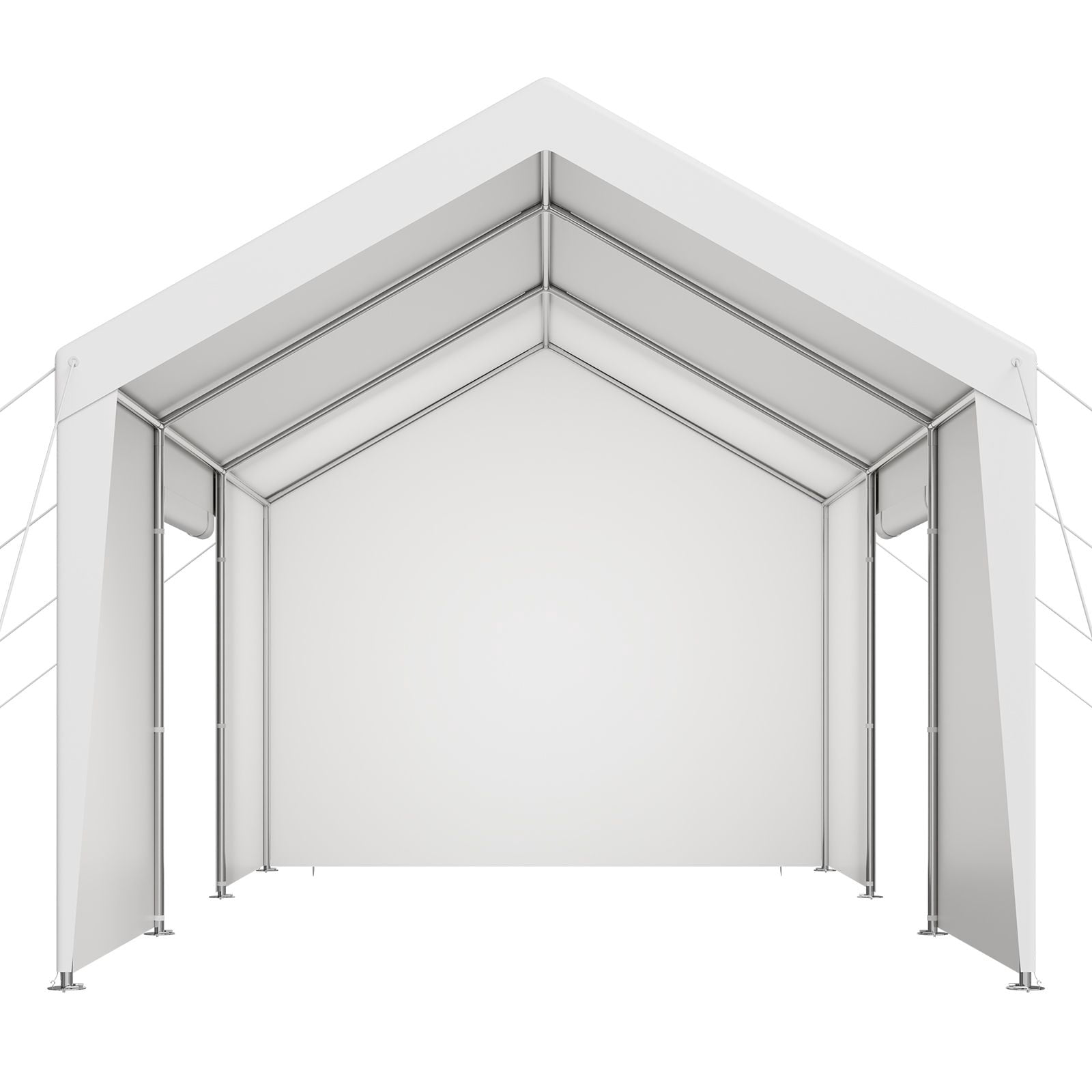 10x20FT Heavy Duty Carport Canopy with Sidewalls, Outdoor Car Shelter, White - Durable Vehicle Protection
