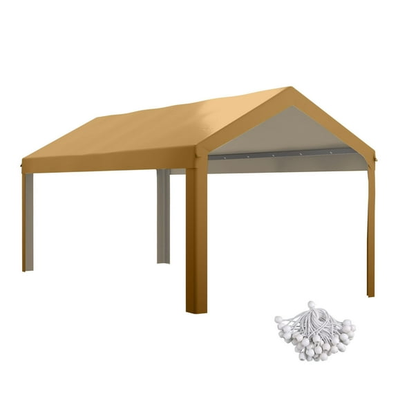 10x20ft Carport Canopy Replacement - UV Resistant Top Cover - Fits 84C-378V00 & 84C-206 Series - Beige
