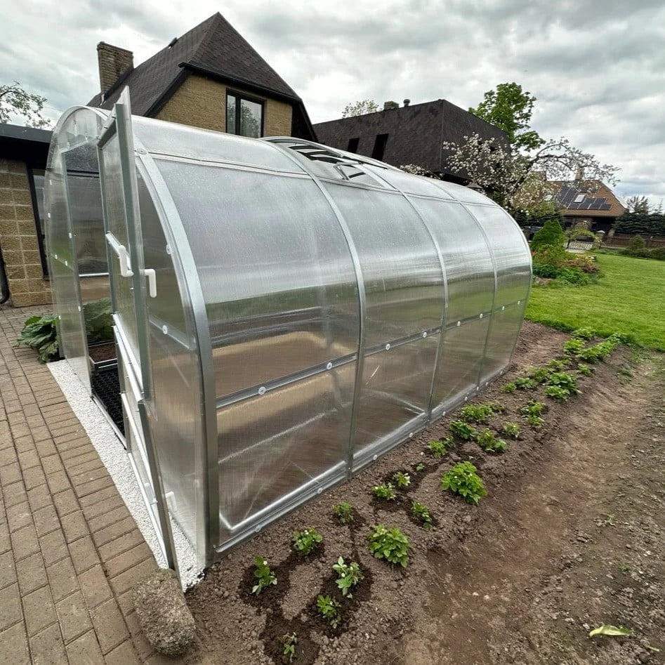 10x20ft Polycarbonate Outdoor Greenhouse, Walk-in Green House with Galvanized Steel Frame for Backyard Gardening