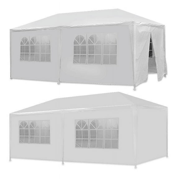 10x20ft Wedding Party Tent Gazebo Canopy 6 Removable Sidewalls White