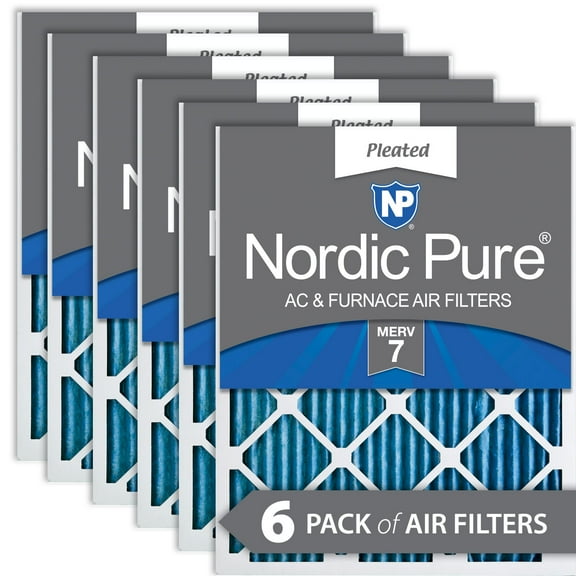 10x20x1 (9_1/2x19_1/2) Pleated MERV 7 Air Filters 6 Pack