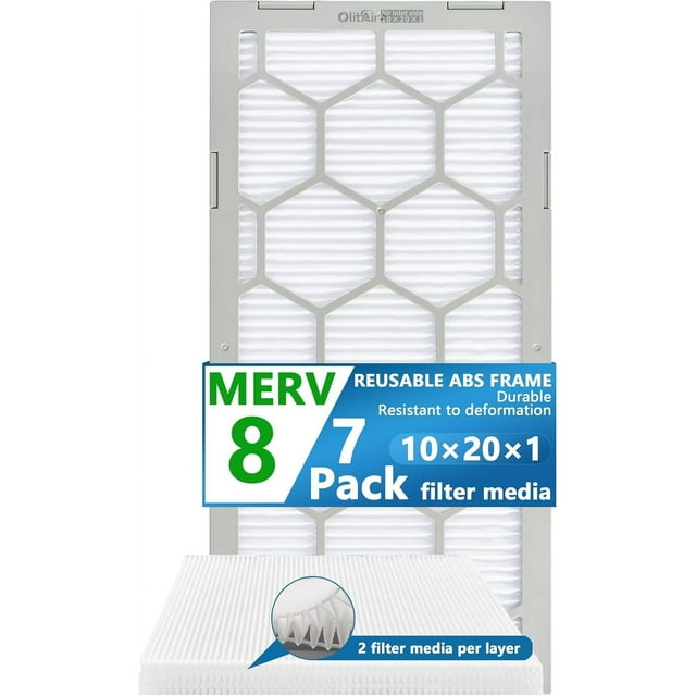 10x20x1 MERV 8 Air Filter,AC Furnace Air Filter,Reusable ABS Plastic